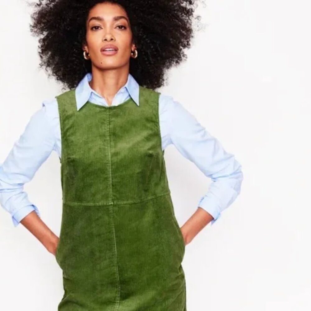 Pia Cord Shift Dress-Fir Tree